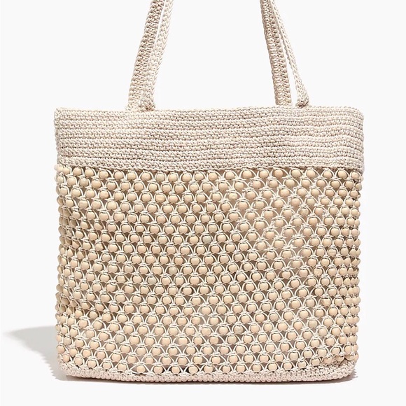 Madewell Handbags - Madewell Wood Bead Macreme Tote